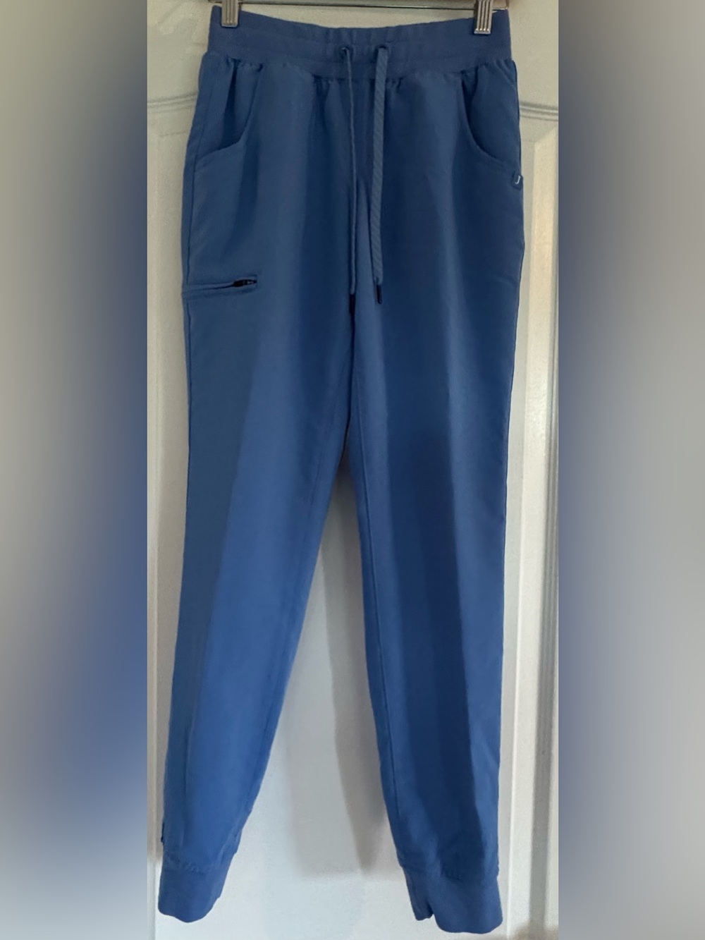 Jaanuu XXS Blue Scrub Jogger Pants Stretch Drawstring Cargo Medical